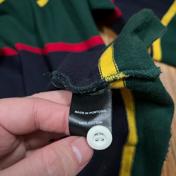 NBA Rowing Blazers Chicago Bulls Polo Rugby Size Large Striped Colorblock Shirt - Picture 8 of 10